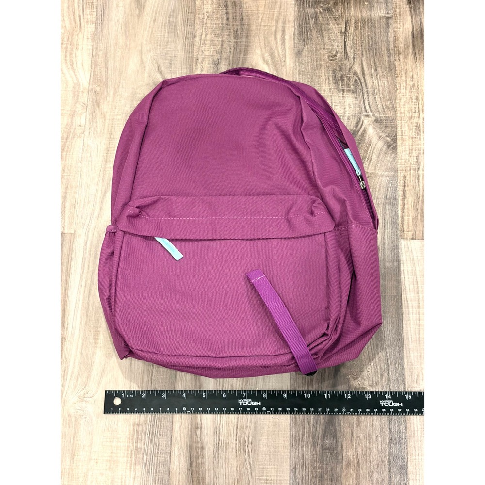 Y2K Kids Magenta Purple Backpack Bookbag Zipper‎ Accents School Travel Daypack